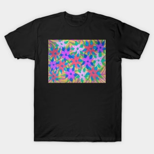 Pink and Yellow Tropical Rain Flowers T-Shirt